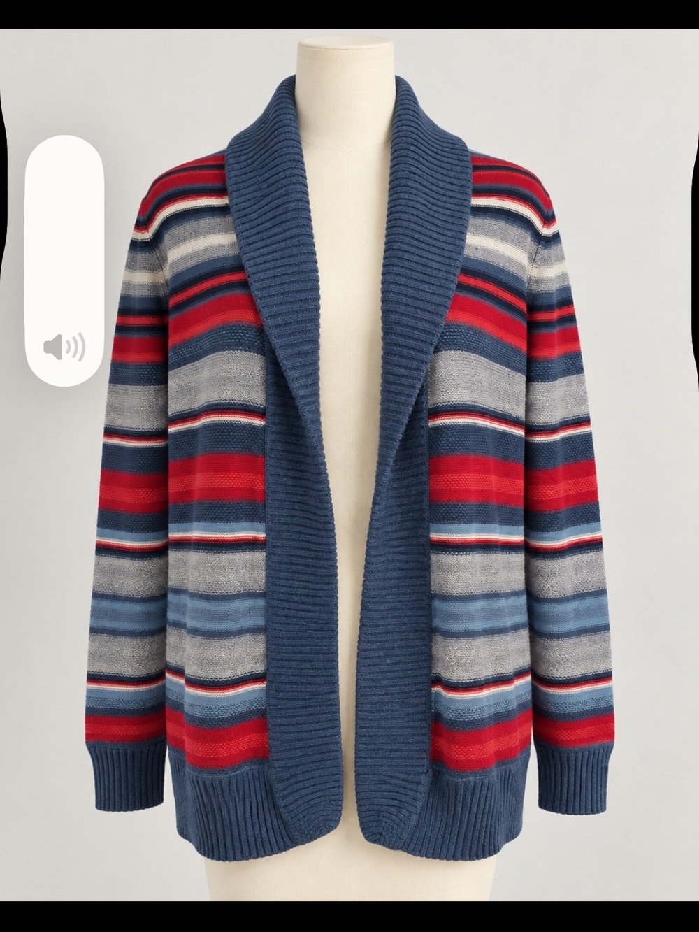 Lauren Ralph Lauren Southwestern Serape Striped Shawl Collar Cardigan